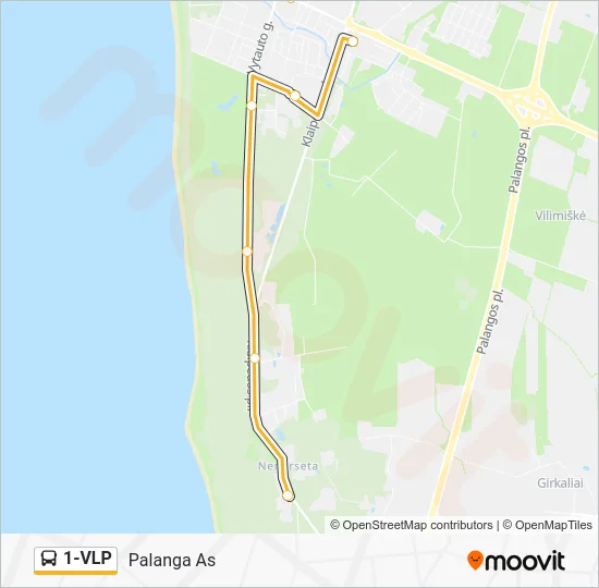 Автобус 1-VLP: карта маршрута