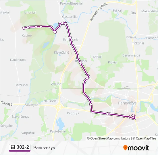 Автобус 302-2: карта маршрута
