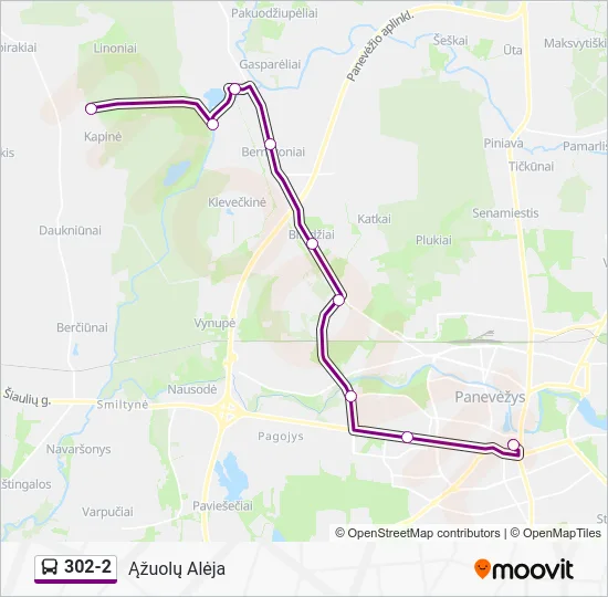 Автобус 302-2: карта маршрута
