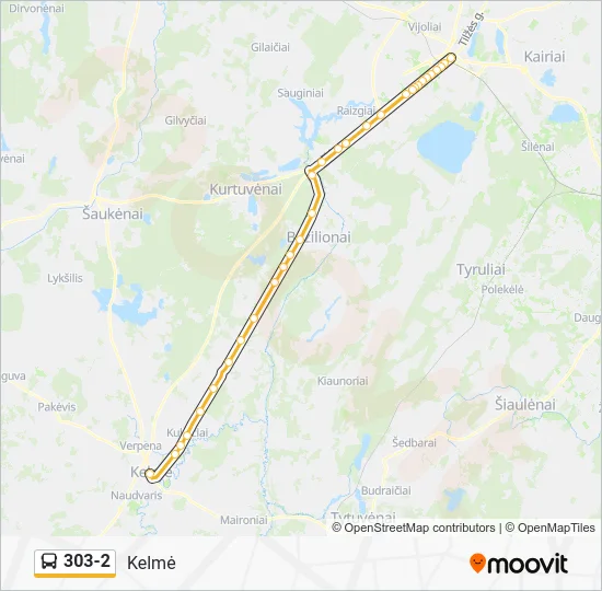 Автобус 303-2: карта маршрута
