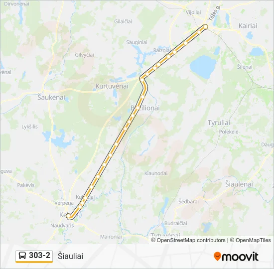 Автобус 303-2: карта маршрута
