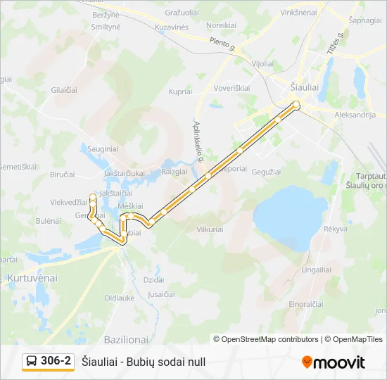 Автобус 306-2: карта маршрута