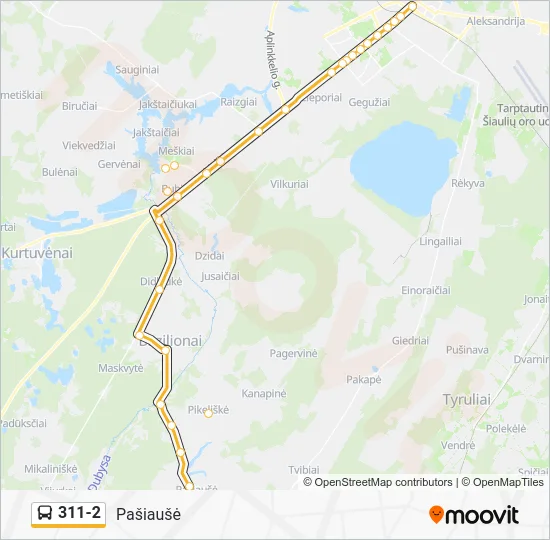 Автобус 311-2: карта маршрута