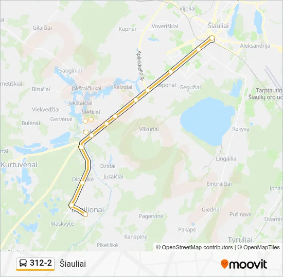 Автобус 312-2: карта маршрута