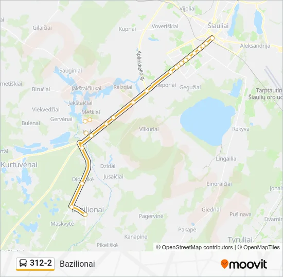 Автобус 312-2: карта маршрута