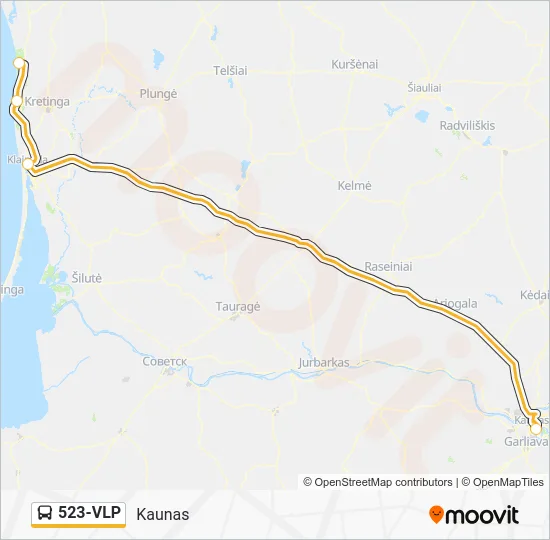 Автобус 523-VLP: карта маршрута