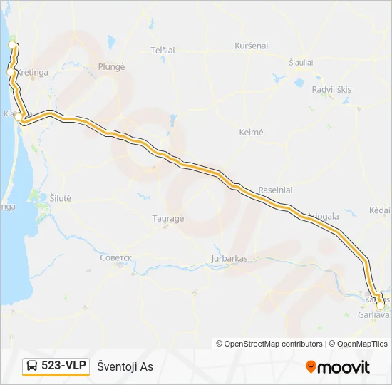 Автобус 523-VLP: карта маршрута