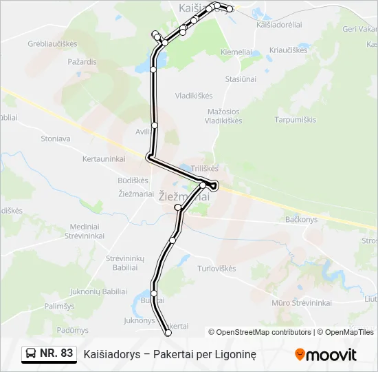 NR 83 Route: Schedules, Stops & Maps - Kaišiadorių Autobusų Stotis ...