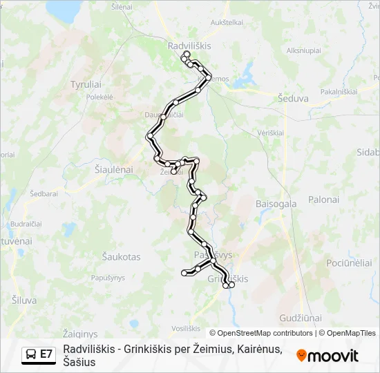 E7 Bus Line Map