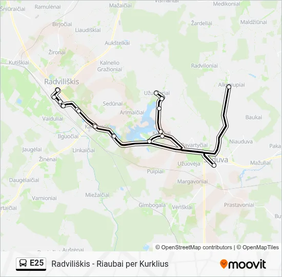 E25 Route: Schedules, Stops & Maps - Radviliškio Autobusų Stotis (Updated)