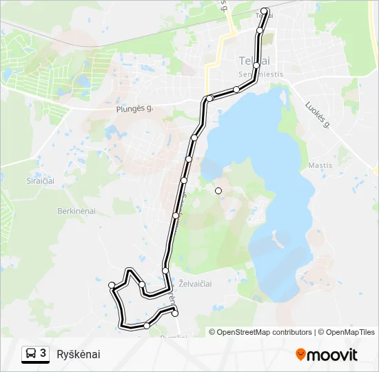 3 Route: Schedules, Stops & Maps - Ryškėnai (Updated)