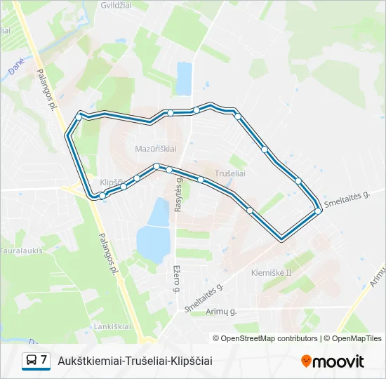 7 Route: Schedules, Stops & Maps - Aukštkiemiai-Trušeliai-Klipščiai ...