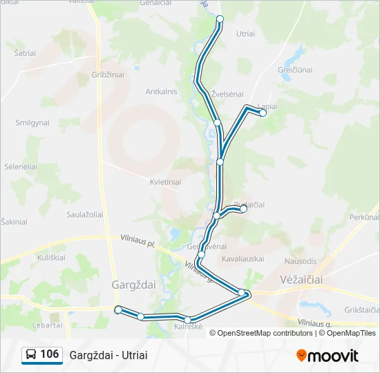 106 Route: Schedules, Stops & Maps - Gargždai Per Lapius Rudaičius ...