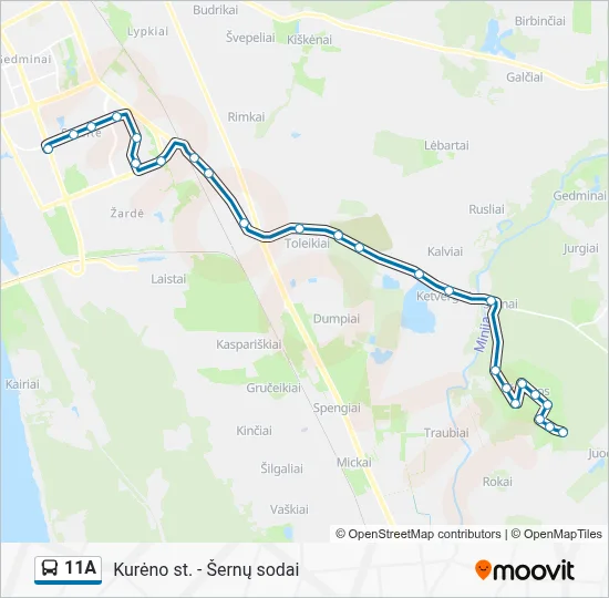 11A Route: Schedules, Stops & Maps - Kurėno St. (Updated)