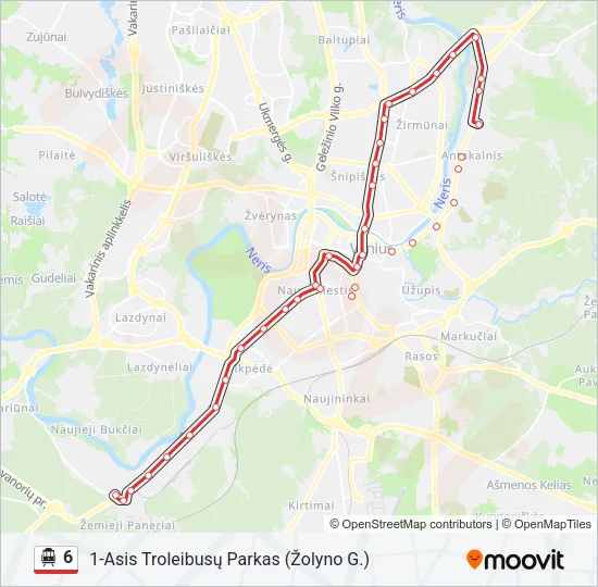 6 Trolleybus Line Map