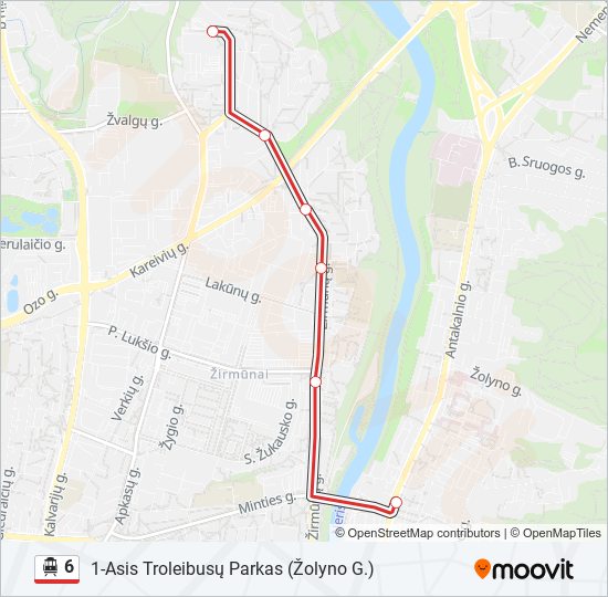 Троллейбус 6: карта маршрута