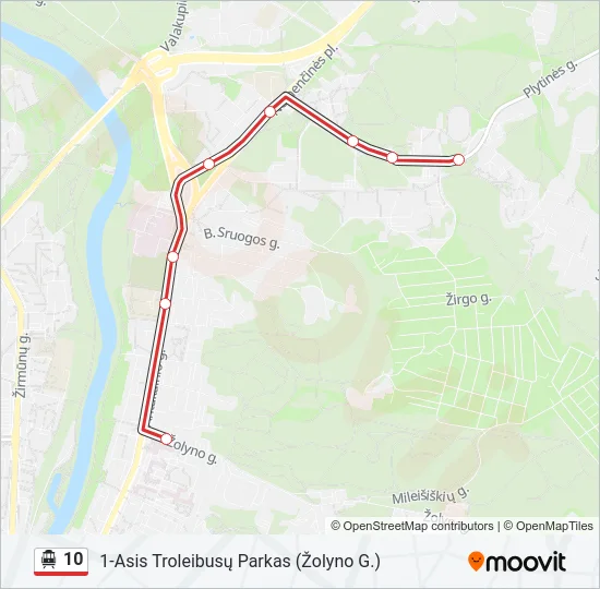 10 Trolleybus Line Map