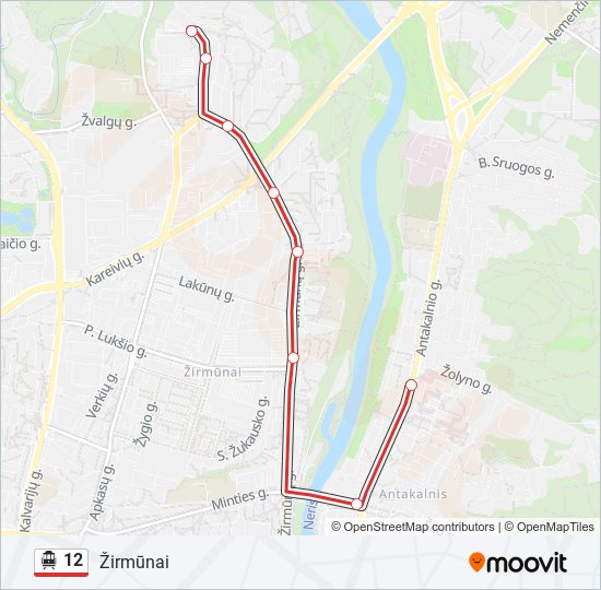 12 Trolleybus Line Map