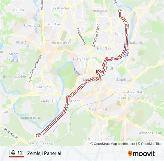 12 Trolleybus Line Map