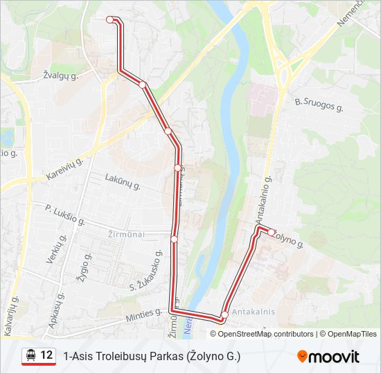 12 Trolleybus Line Map