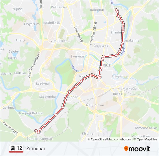 12 Trolleybus Line Map