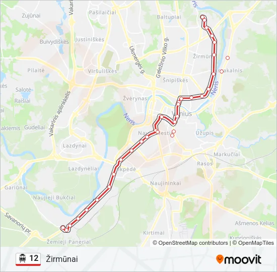12 Trolleybus Line Map