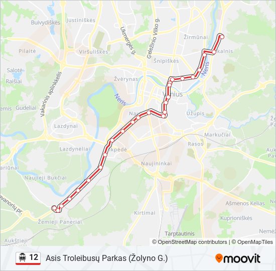 12 Trolleybus Line Map