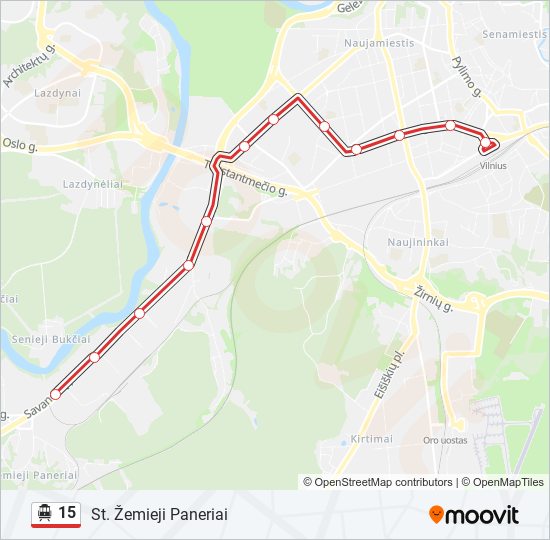 15 Trolleybus Line Map