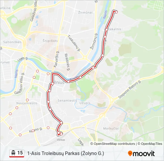 15 Trolleybus Line Map