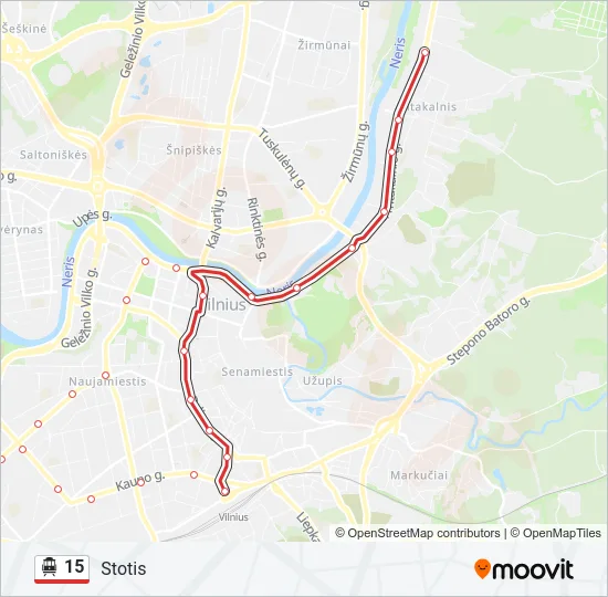15 Trolleybus Line Map