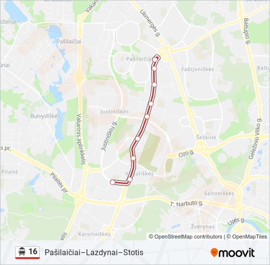 16 Trolleybus Line Map