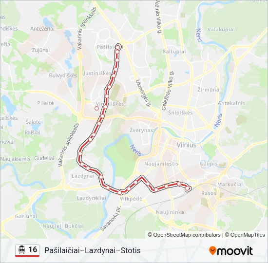 16 Trolleybus Line Map