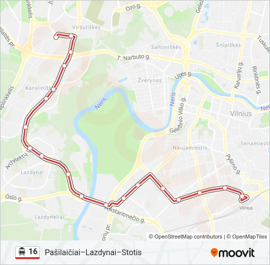 16 Trolleybus Line Map