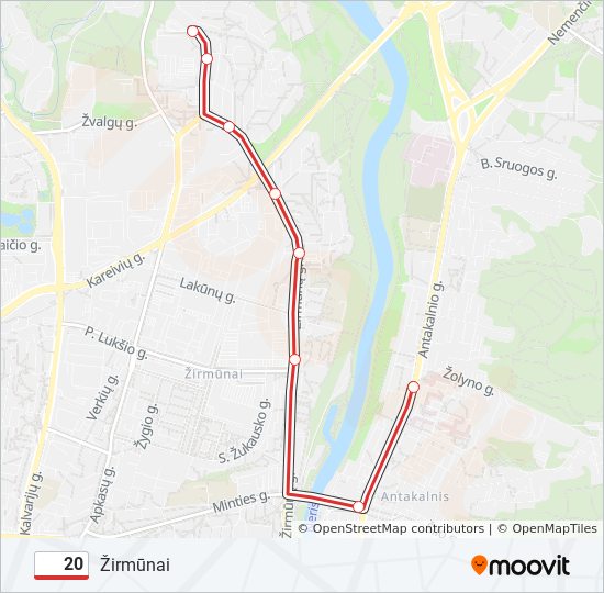 Троллейбус 20: карта маршрута