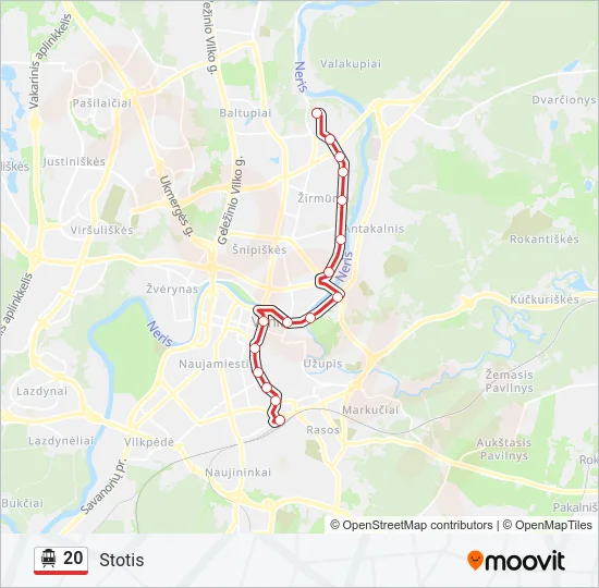 20 Trolleybus Line Map