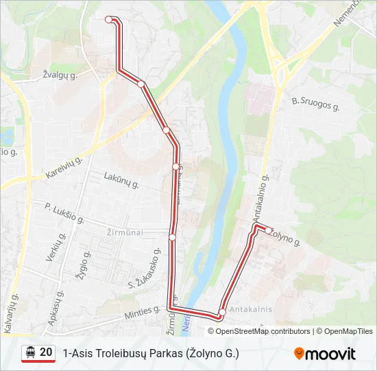 20 Trolleybus Line Map