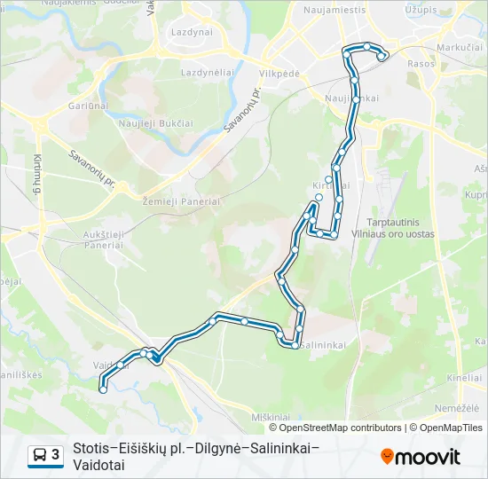 3 Bus Line Map