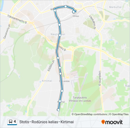 Автобус 4: карта маршрута