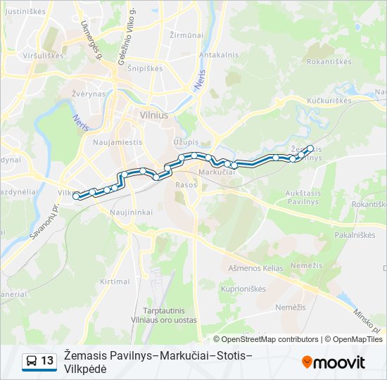 13 bus Line Map