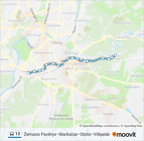13 Bus Line Map
