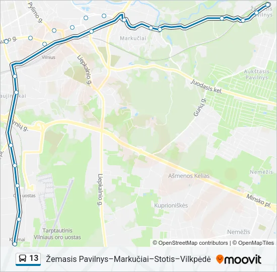 13 Bus Line Map