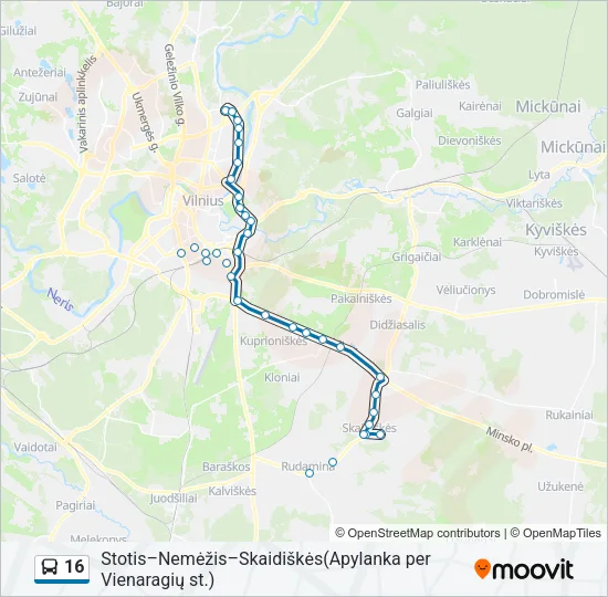 16 Bus Line Map