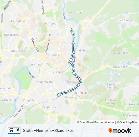 16 bus Line Map