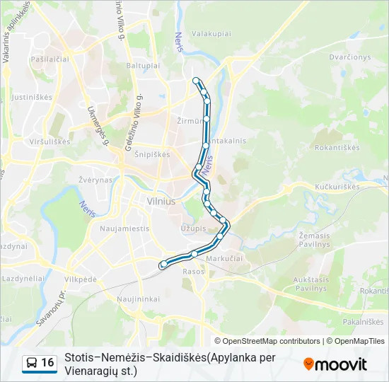 16 Bus Line Map