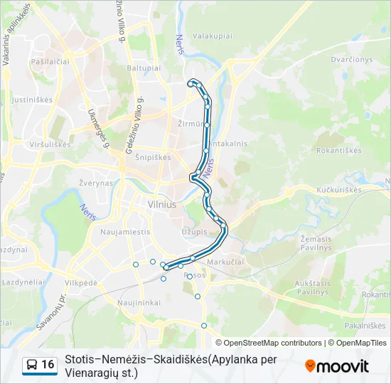 16 Bus Line Map