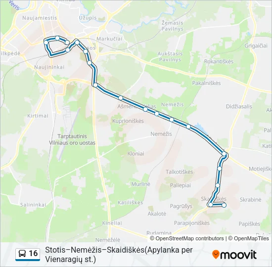 16 Bus Line Map