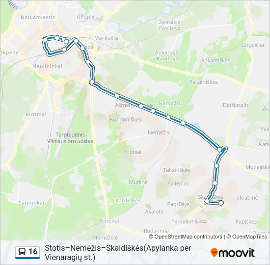 16 Bus Line Map