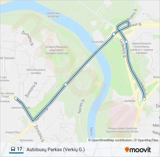 17 Bus Line Map