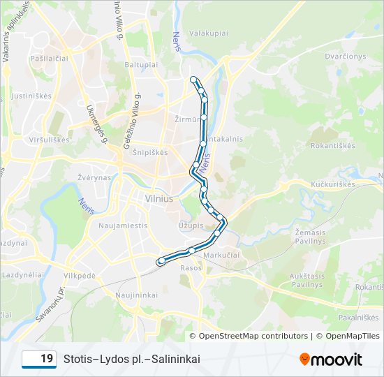 Автобус 19: карта маршрута