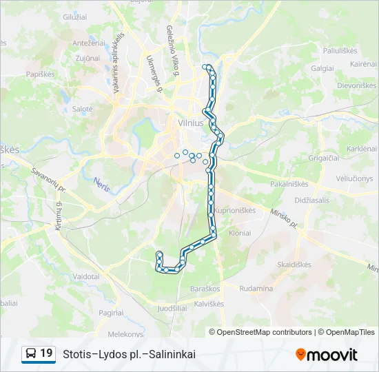 19 Bus Line Map